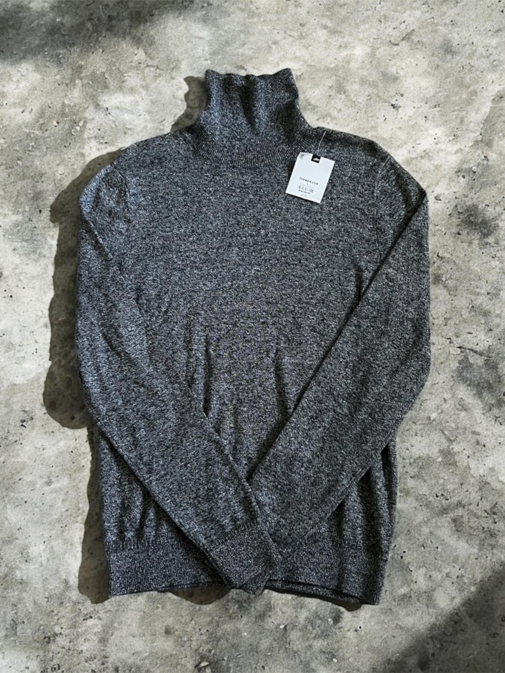 Topman Men’s Charcoal Knit Turtleneck – Classic Slim Fit